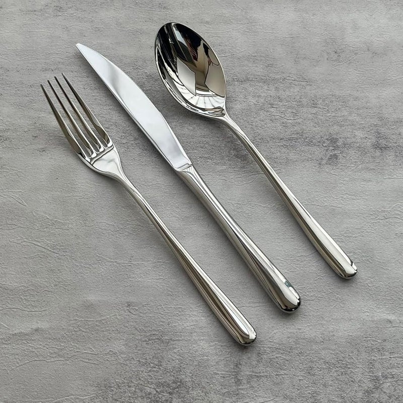 مجموعة سكاكين ستيك 304 من الفولاذ المقاوم للصدأ مصقولة بالمرآة سميكة ومتينة أدوات مائدة بدرجة فندقية - Image 2